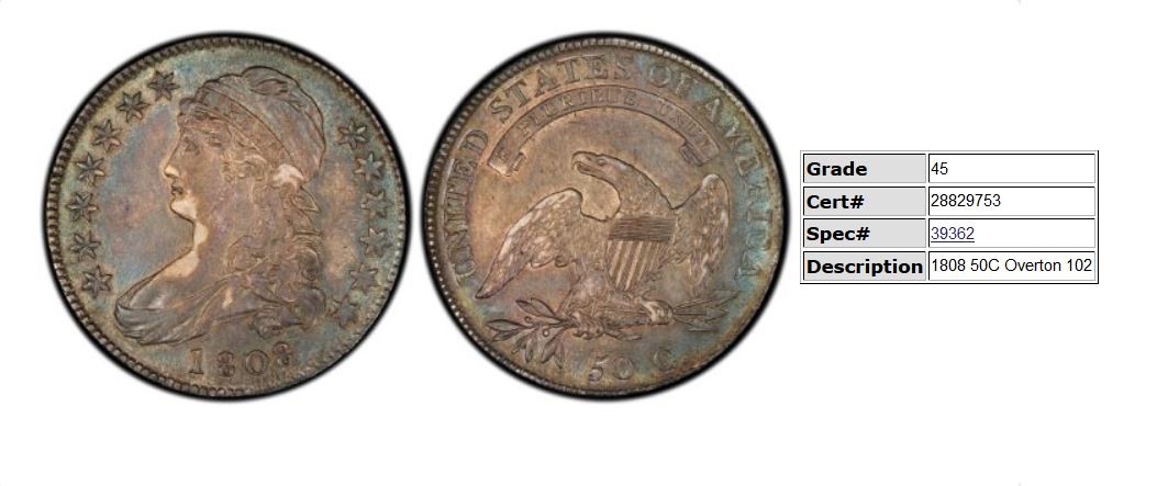 1808-Capped-Bust-50c---Overton-102---Rarity-5-31-80-Believed-To-Exist